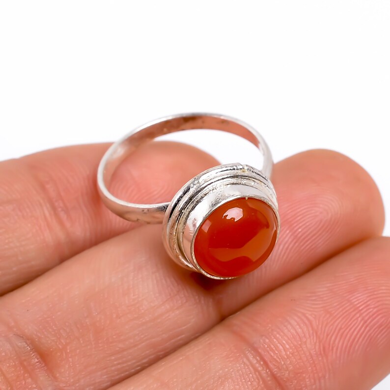 Red Onyx Gemstone Statement Handcrafted Birthstone Ring