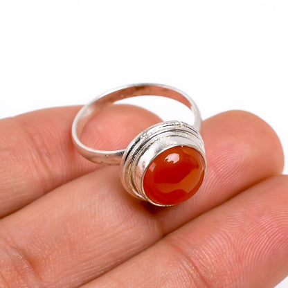 Red Onyx Gemstone Statement Handcrafted Birthstone Ring