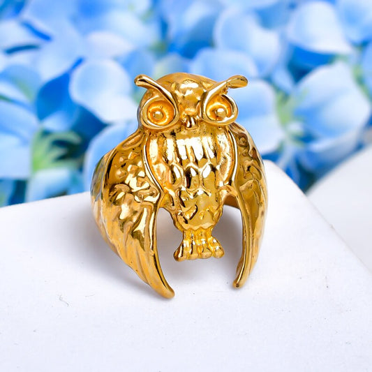 Owl Bird Design Statement Animal Minimalist Ring