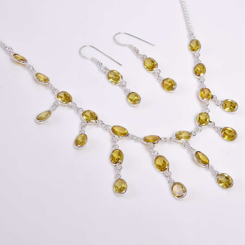 Citrine 925 Sterling Silver Ethnic Necklace