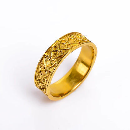 Wide Band Eternity Hammered Textured Statement Ring