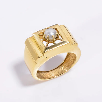 Pearl Handcrafted Women's Statement Natural Gemstone Ring