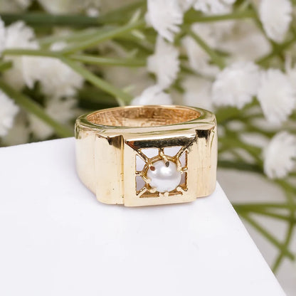 Pearl Handcrafted Women's Statement Natural Gemstone Ring