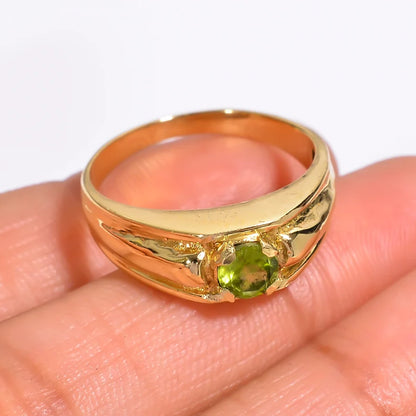 Peridot Gemstone Handcrafted Minimalist Women's Ring