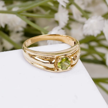 Peridot Gemstone Handcrafted Minimalist Women's Ring