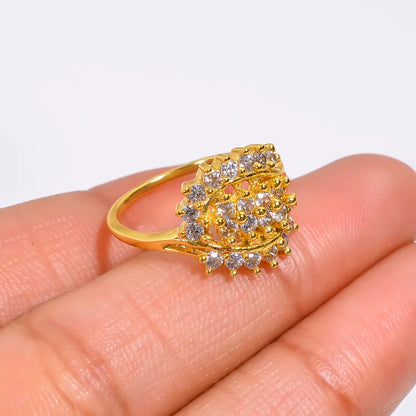 Cubic Zirconia Gemstone Women's Handcrafted Ring