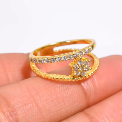 Cubic Zirconia Gemstone Women's Handcrafted Statement Ring