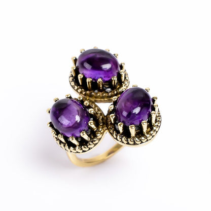 Amethyst Gemstone Handcrafted Statement Ring