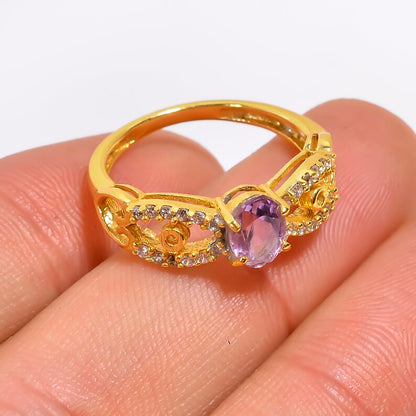 Amethyst Gemstone Women's Handcrafted Birthstone Ring