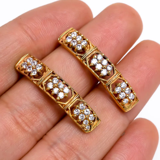 Cubic Zirconia Natural Gemstone Handcrafted Stud Earrings