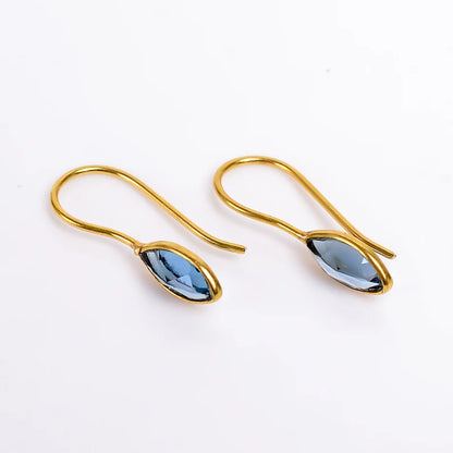 Iolite Gemstone Handcrafted Drop and Dangle Earrings