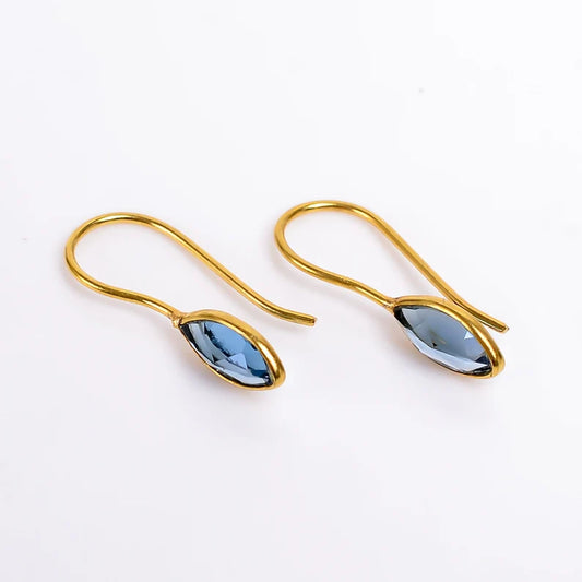 Iolite Gemstone Handcrafted Drop and Dangle Earrings