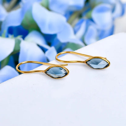 Iolite Gemstone Handcrafted Drop and Dangle Earrings