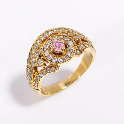 Cubic Zirconia Natural Gemstone Handcrafted Signet Ring