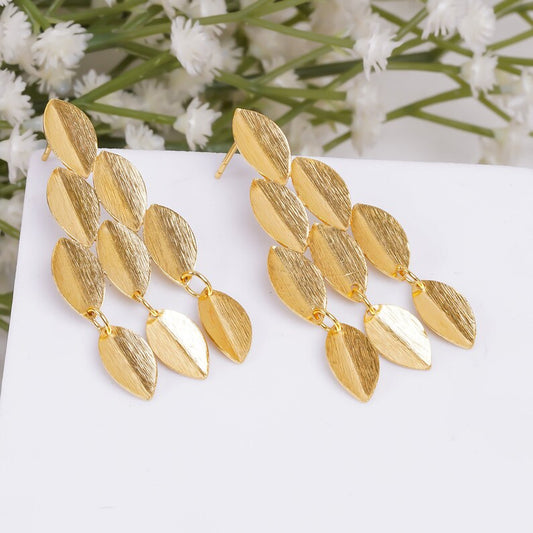 Handcrafted Leaf Stud Women's Minimalist Earrings