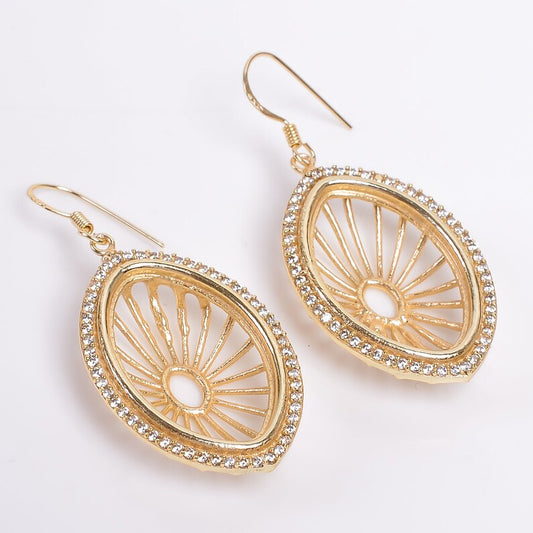 Cubic Zirconia Handcrafted Natural Gemstone Drop Earrings