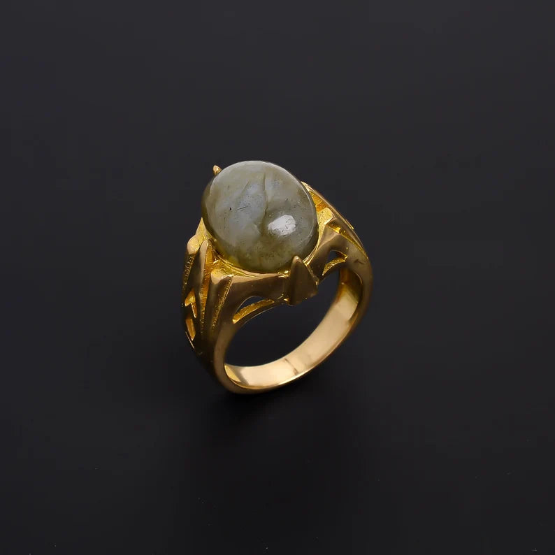 Labradorite Natural Gemstone Handcrafted Statement Ring