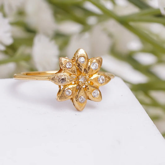Cubic Zirconia Women's Minimalist Handcrafted Statement Ring