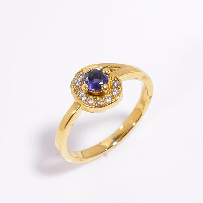 Iolite Gemstone Handcrafted Birthstone Ring for Women