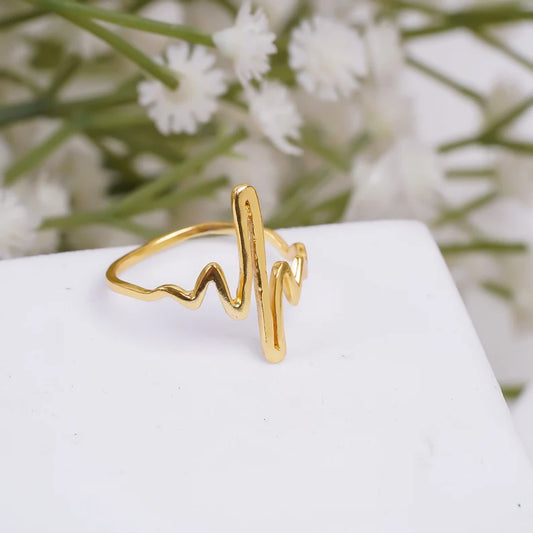 Heartbeat Design Women's Statement Minimalist Ring