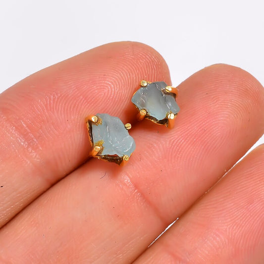 Fluoride Natural Gemstone Stud Earrings