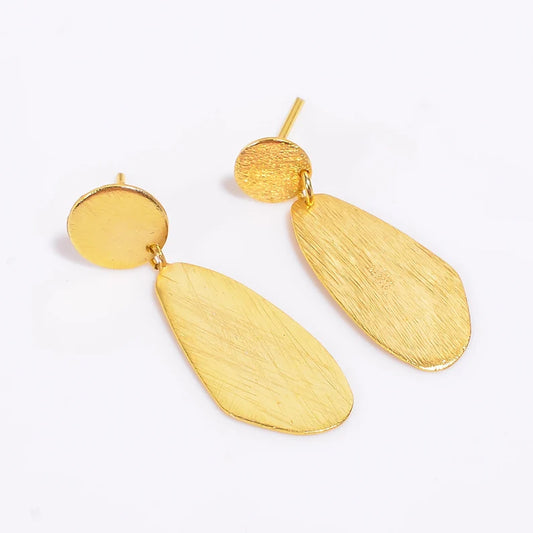 Handcrafted Minimalist Drop Shape Stud Earrings