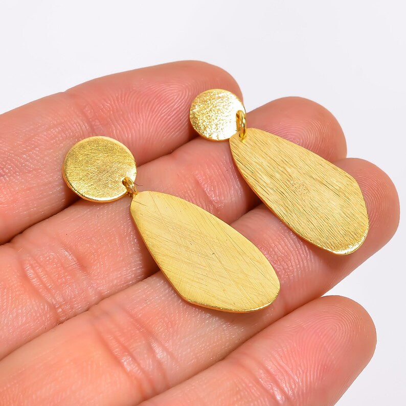 Handcrafted Minimalist Drop Shape Stud Earrings