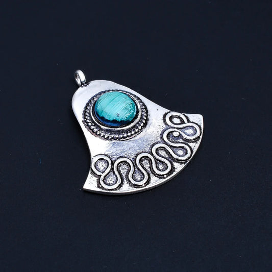 Turquoise Gemstone Silver Handcrafted Pendant