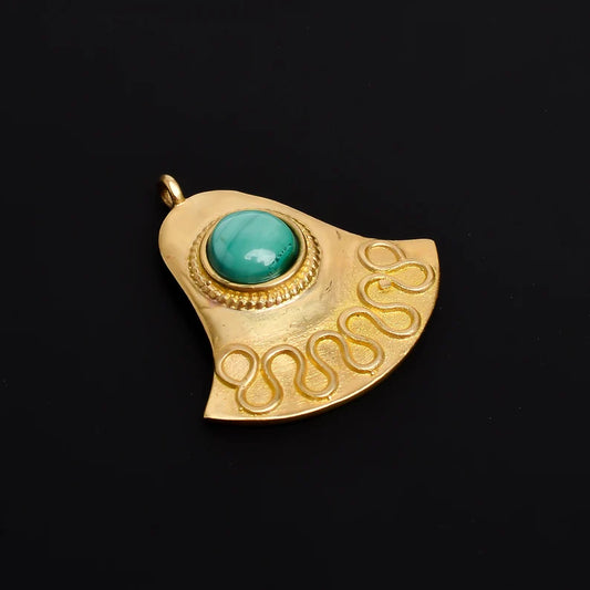 Turquoise Gold Plated Handcrafted Pendant