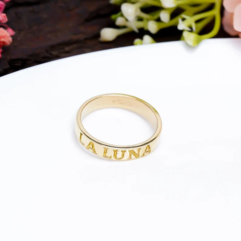 La Luna To the Moon Handcrafted Eternity Band Ring