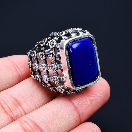 Lapis Lazuli Natural Gemstone Handcrafted Statement Ring