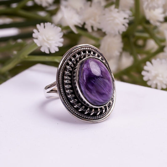 Amethyst Handcrafted Statement Natural Gemstone Ring