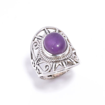 Amethyst Handcrafted Statement Natural Gemstone Ring