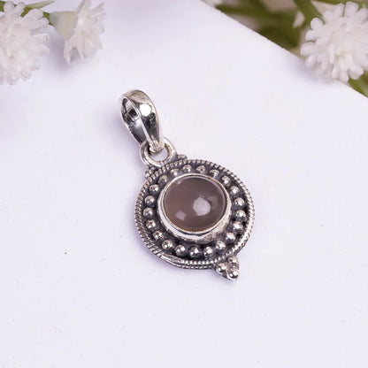 Smokey Gemstone 925 Sterling Silver Handcrafted Pendant