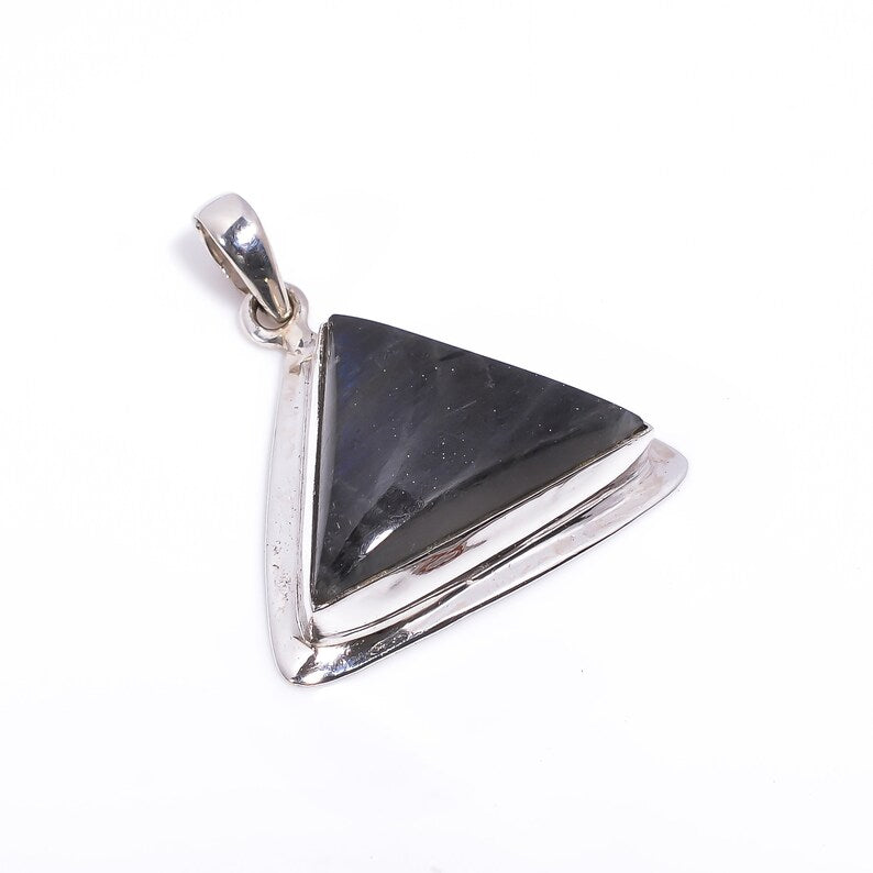Natural Labradorite Gemstone 925 Sterling Silver Pendant