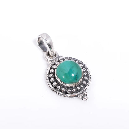 Green Onyx 925 Sterling Silver Handcrafted Pendant