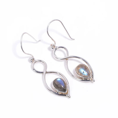 Labradorite Natural Gemstone Handcrafted Drop Earrings