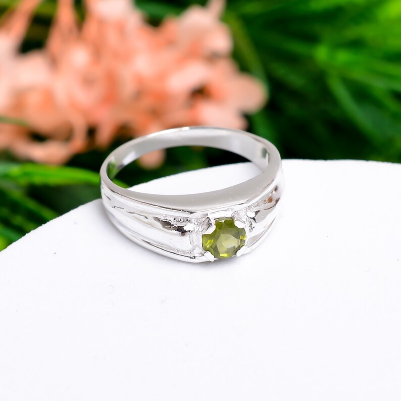 Peridot Statement Handcrafted Birthstone Natural Gemstone Ring