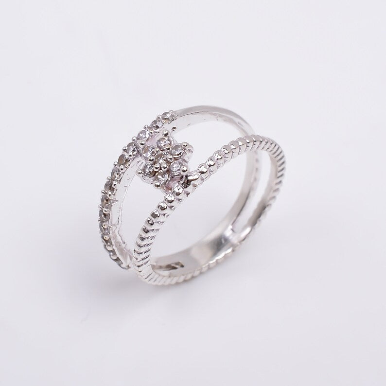 Cubic Zirconia Handcrafted Gemstone Statement Ring