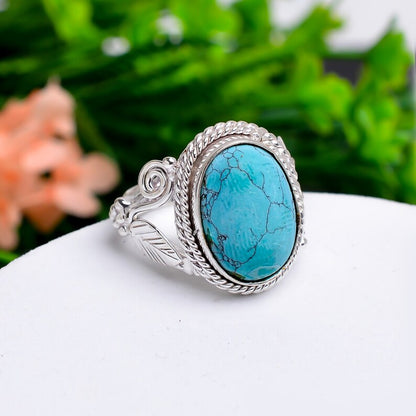 Turquoise Handcrafted Statement Gemstone Ring