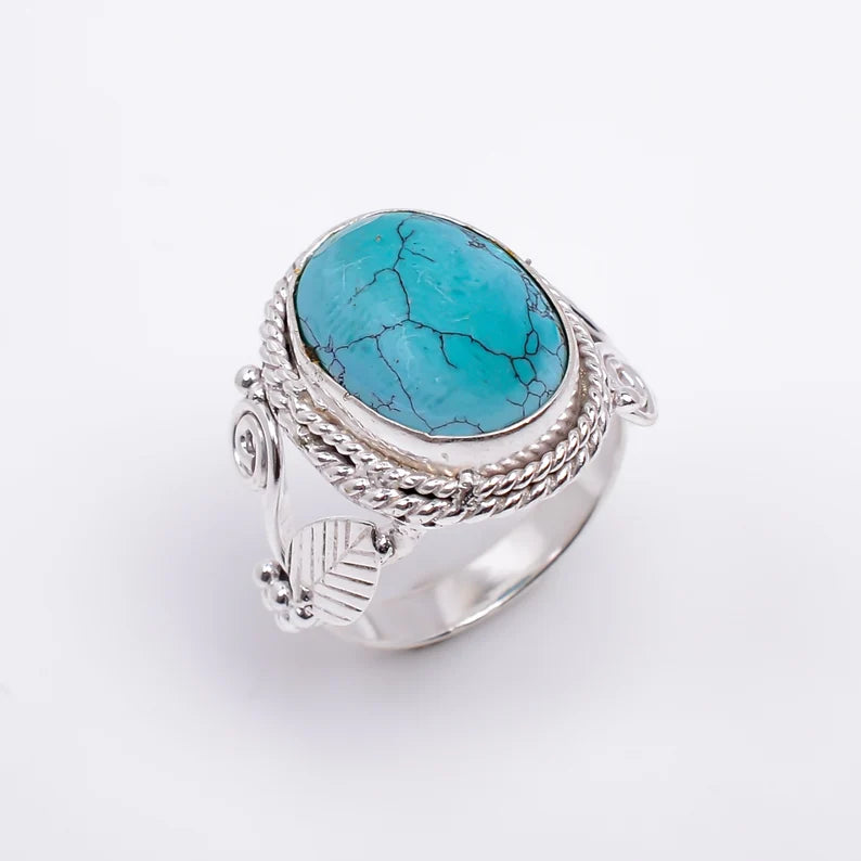 Turquoise Handcrafted Statement Gemstone Ring