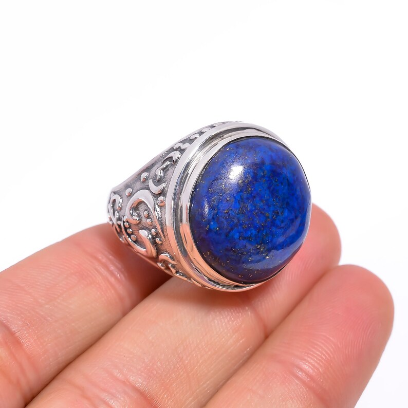 Lapis Lazuli Handcrafted Natural Gemstone Statement Ring