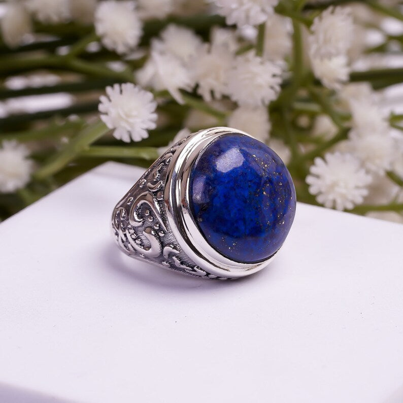 Lapis Lazuli Handcrafted Natural Gemstone Statement Ring