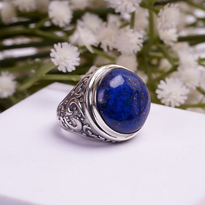 Lapis Lazuli Handcrafted Natural Gemstone Statement Ring