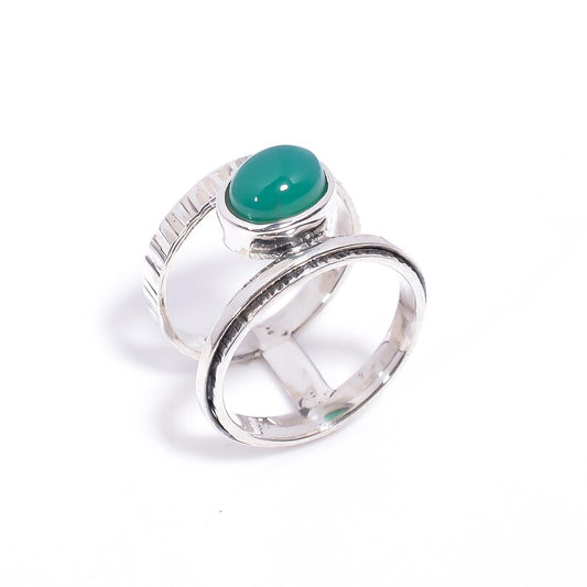 Green Onyx Statement Handcrafted  Natural Gemstone Ring