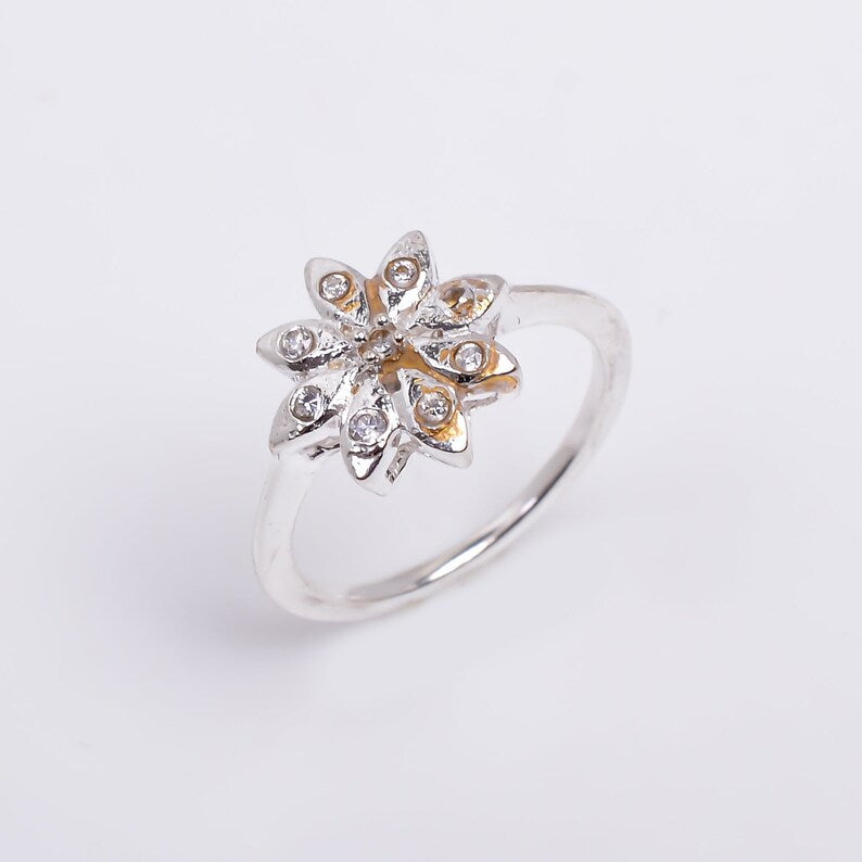 Cubic Zirconia Handcrafted Minimalist Gemstone Statement Ring