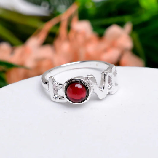 Garnet Natural Gemstone Handcrafted Statement Ring