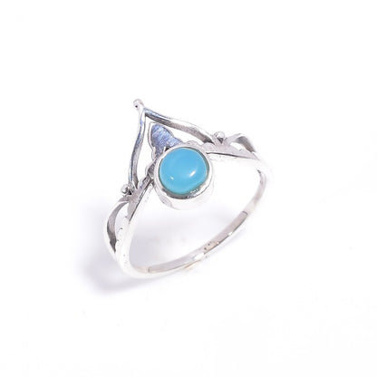 Chalcedony Natural Gemstone Handcrafted Statement Ring