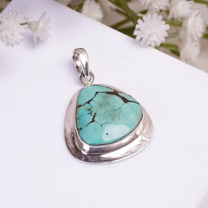 Turquoise Gemstone 925 Sterling Silver  Pendant