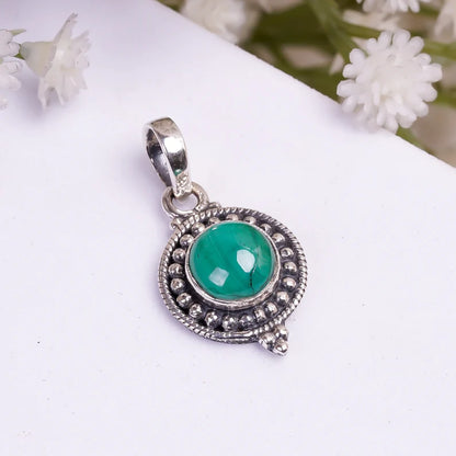 Green Onyx 925 Sterling Silver Handcrafted Pendant